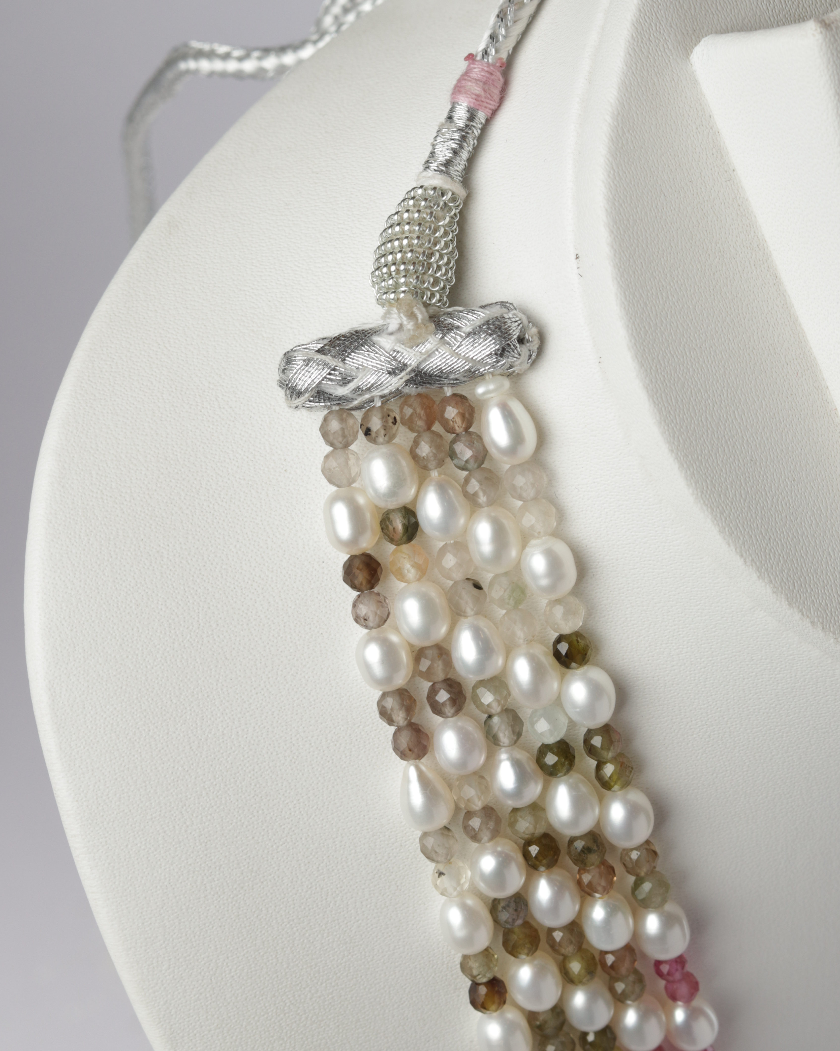 Multi-Color Tourmaline & Pearl Necklace