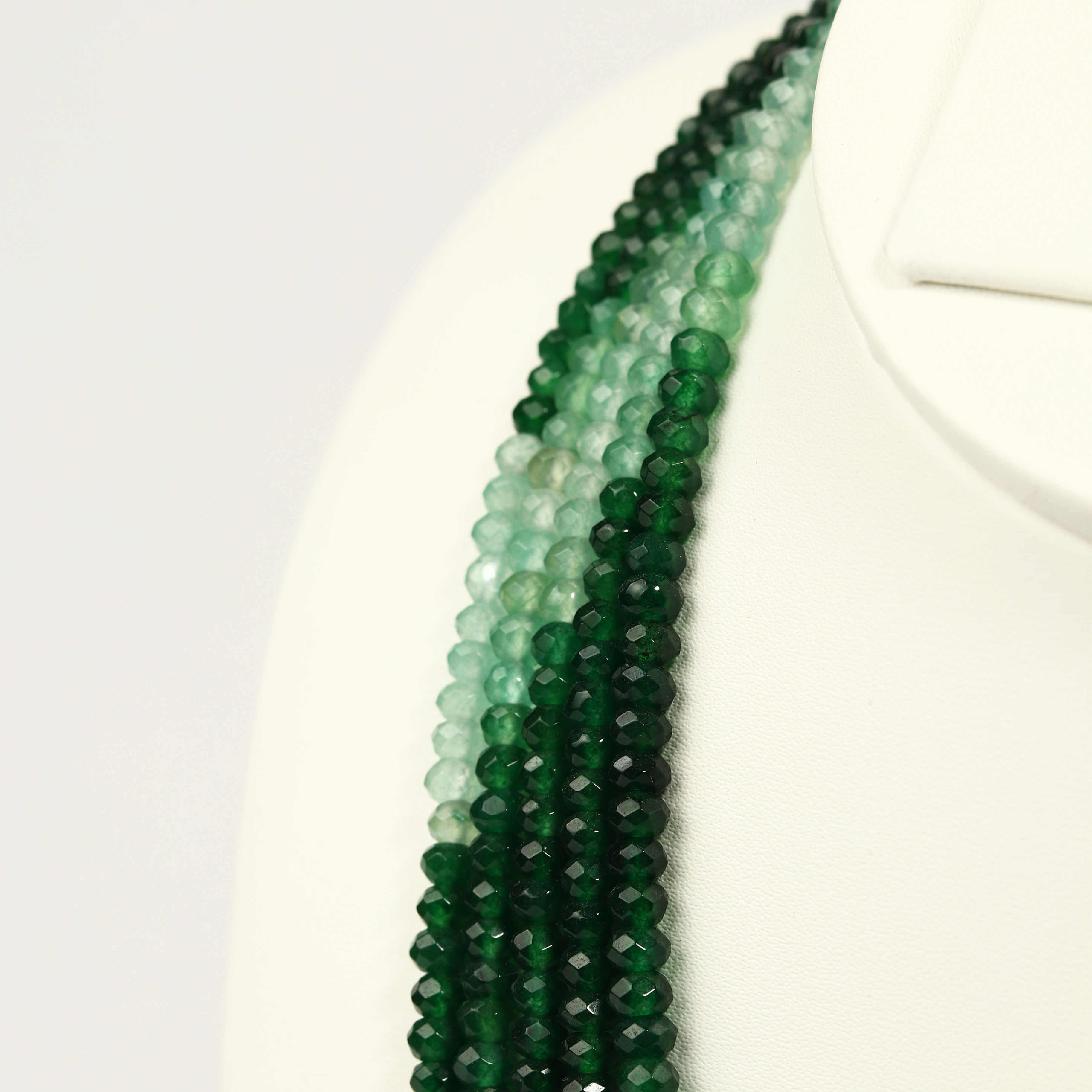 Green Shaded Onyx Multi-Strand Necklace