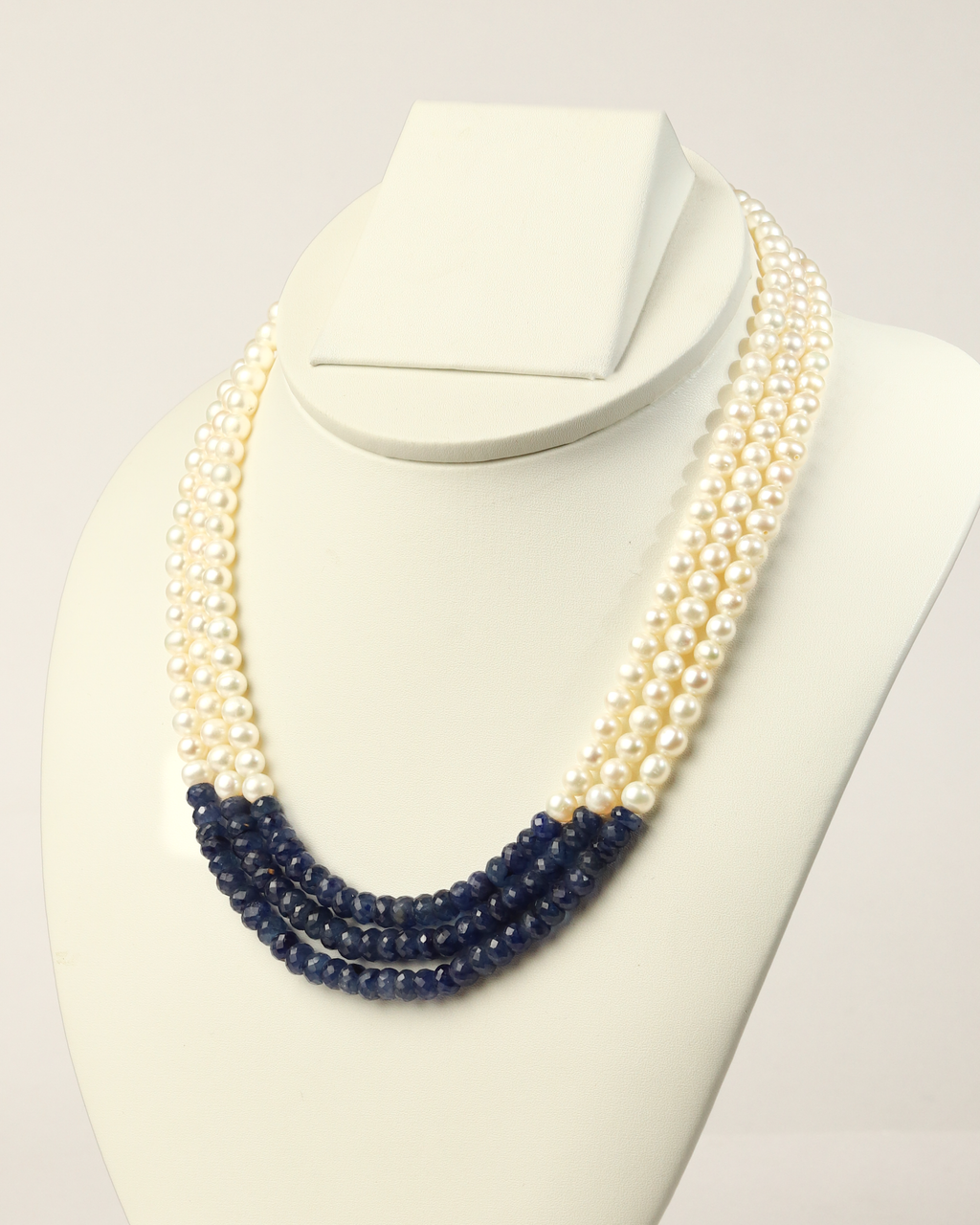 Blue Sapphire & Pearl Necklace