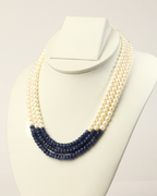 Blue Sapphire & Pearl Necklace