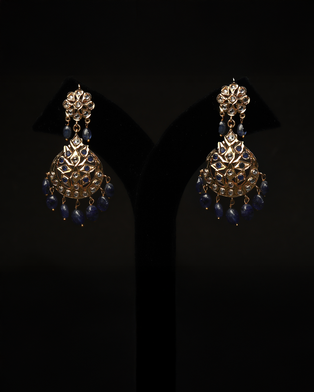 Bindi Haar – Nizami Royal Kundan Necklace Set with Blue Sapphires & Pearls