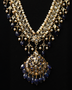 Bindi Haar – Nizami Royal Kundan Necklace Set with Blue Sapphires & Pearls