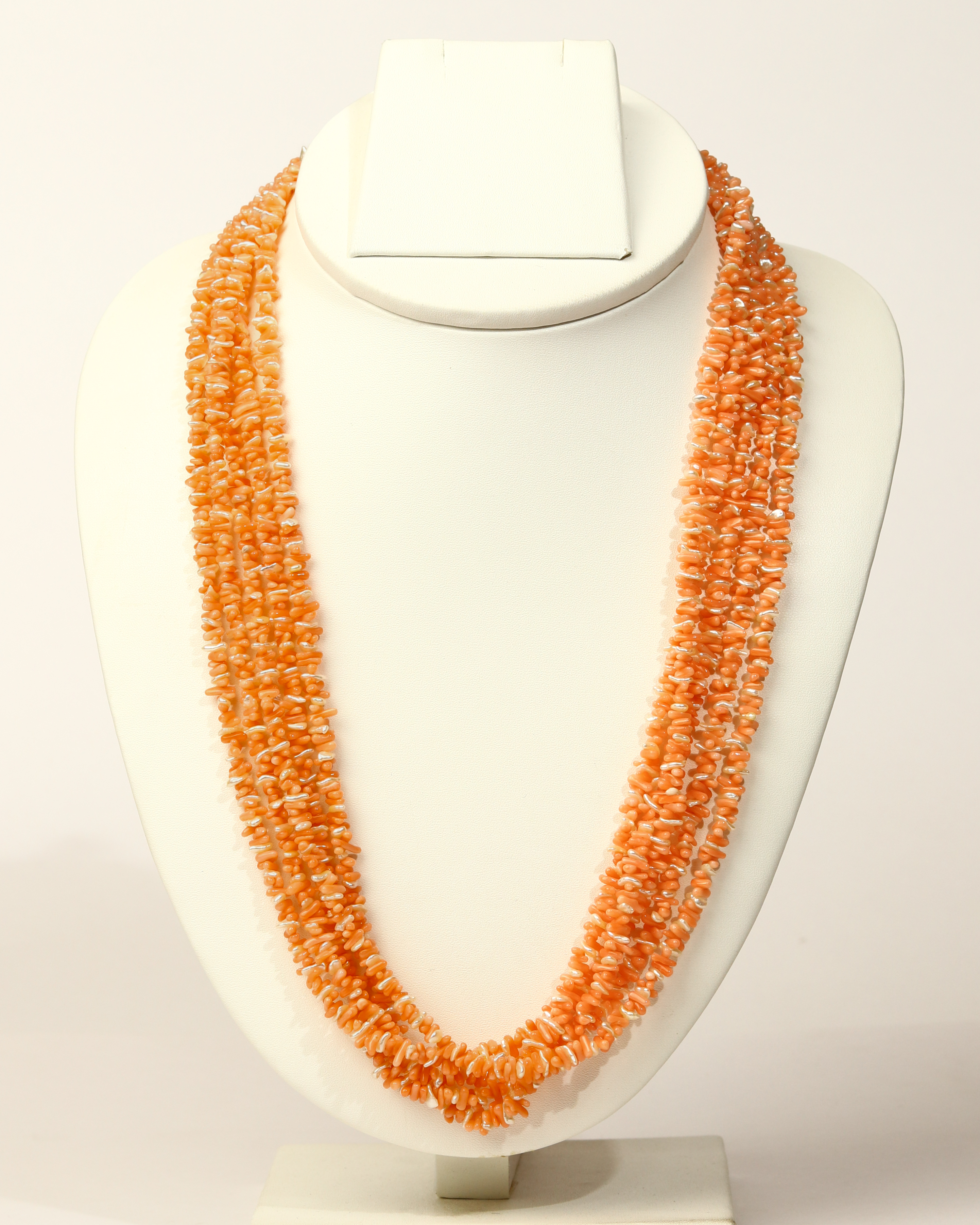 Italian Coral with KC Pearls Necklace