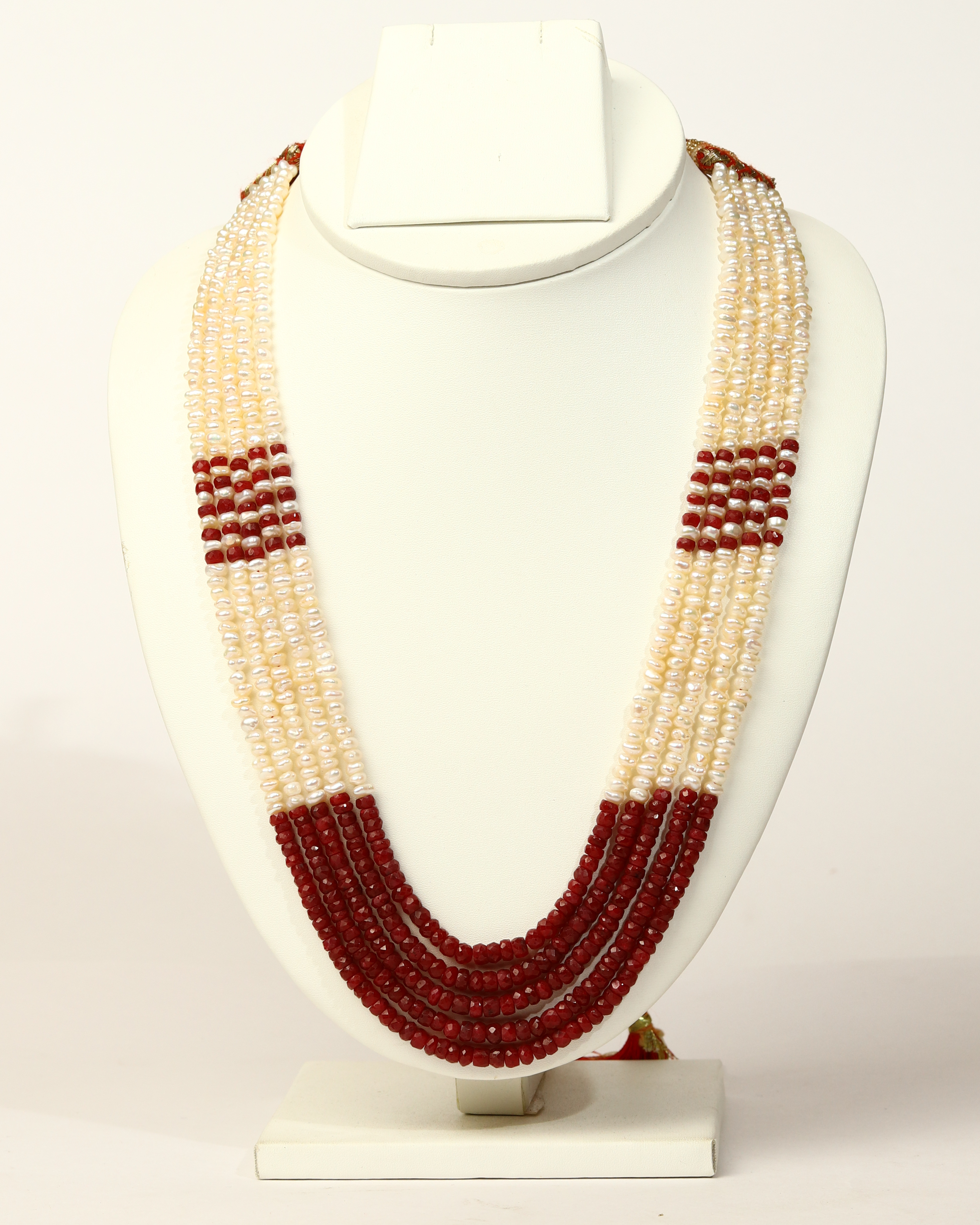 Ruby Pearl Multi-Strand Necklace