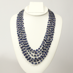Blue Sapphire with Pearls Multi-Strand Necklace