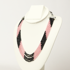 Blue and Pink Onyx Multi-Strand Necklace